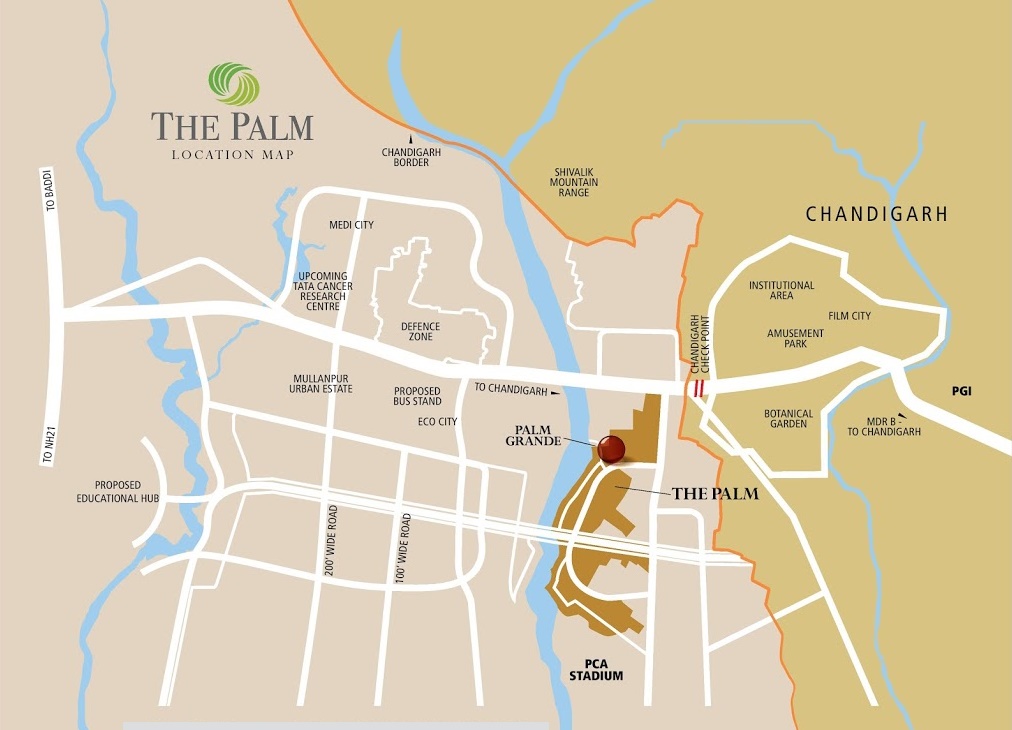 palm grande new chandigarh location map